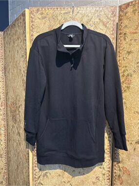 Athleta Girl Retro Active Black Quarter-Zip Pullover Sweatshirt Size XXL